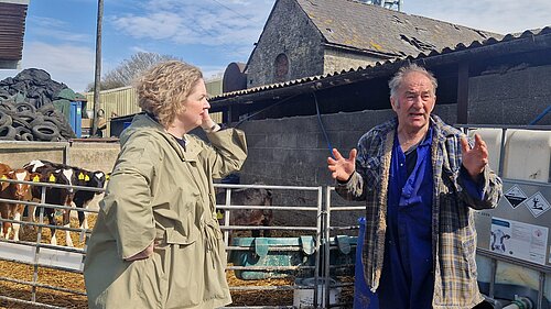 Anna Sabine MP with farmer