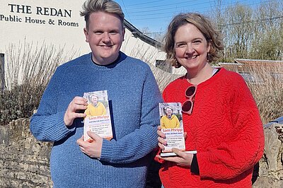 Sam Phripp & Anna Sabine MP in Chilcompton