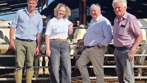 Anna Sabine, Alistair Carmichael with farmers